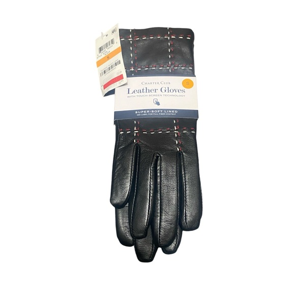NWT Charter Club Leather Gloves - Picture 2 of 3